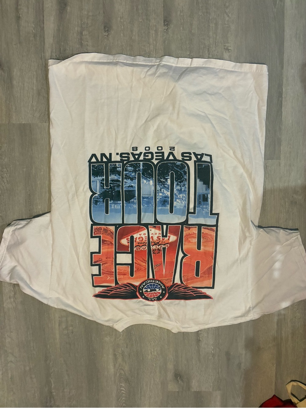 Hanes White Short Sleeve Race Tour Graphic Tee